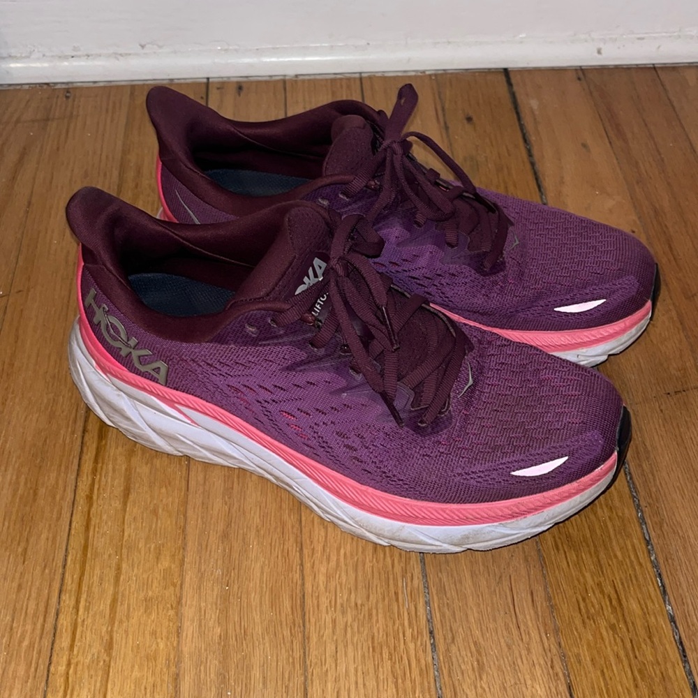 Hoka Clifton 8 Size 10 Women's Purple and Pink Athletic Shoes